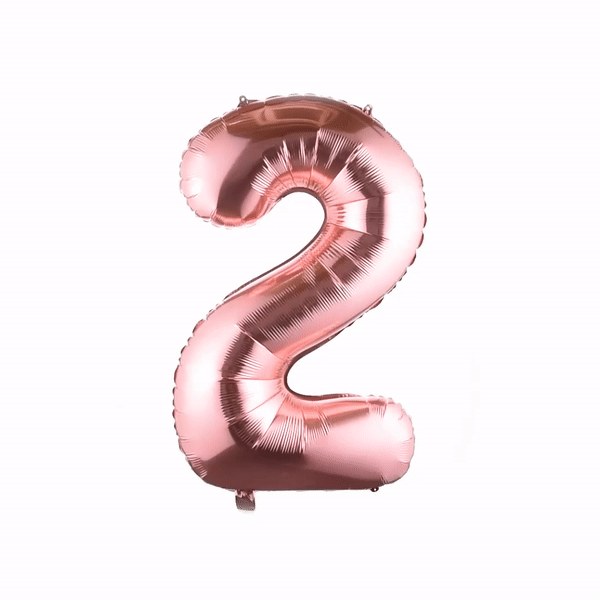 Balloonify Rose Gold Mylar Number 2 Balloon - 40" - 1 count box