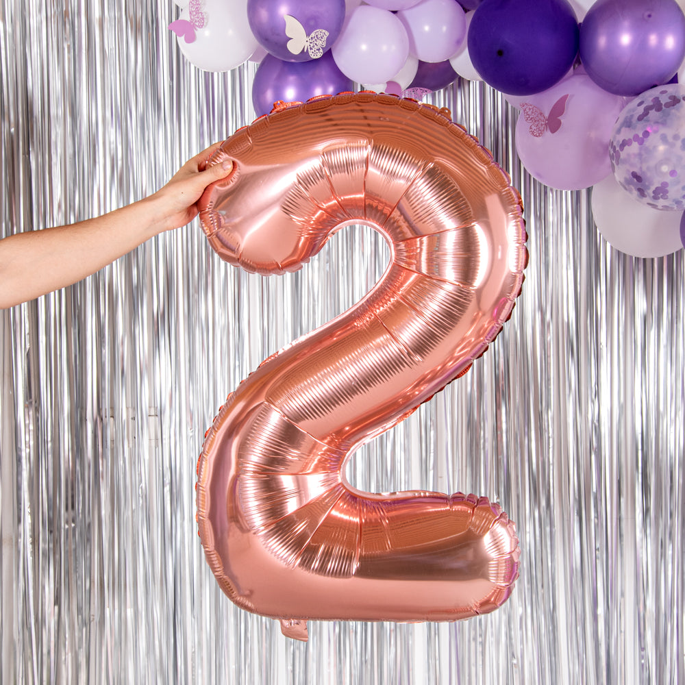 Balloonify Rose Gold Mylar Number 2 Balloon - 40" - 1 count box