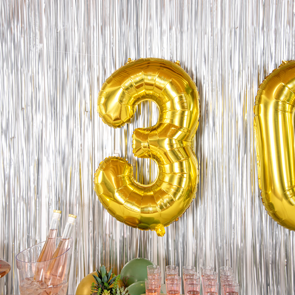 Balloonify Gold Mylar Number 3 Balloon - 40" - 1 count box