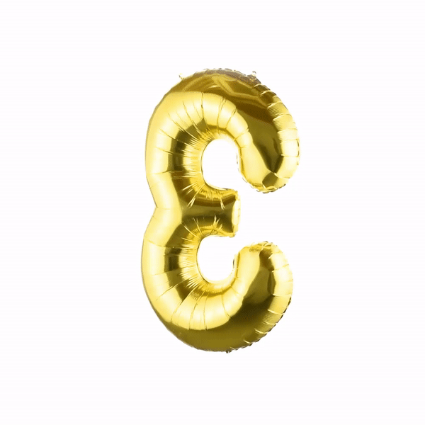 Balloonify Gold Mylar Number 3 Balloon - 40" - 1 count box