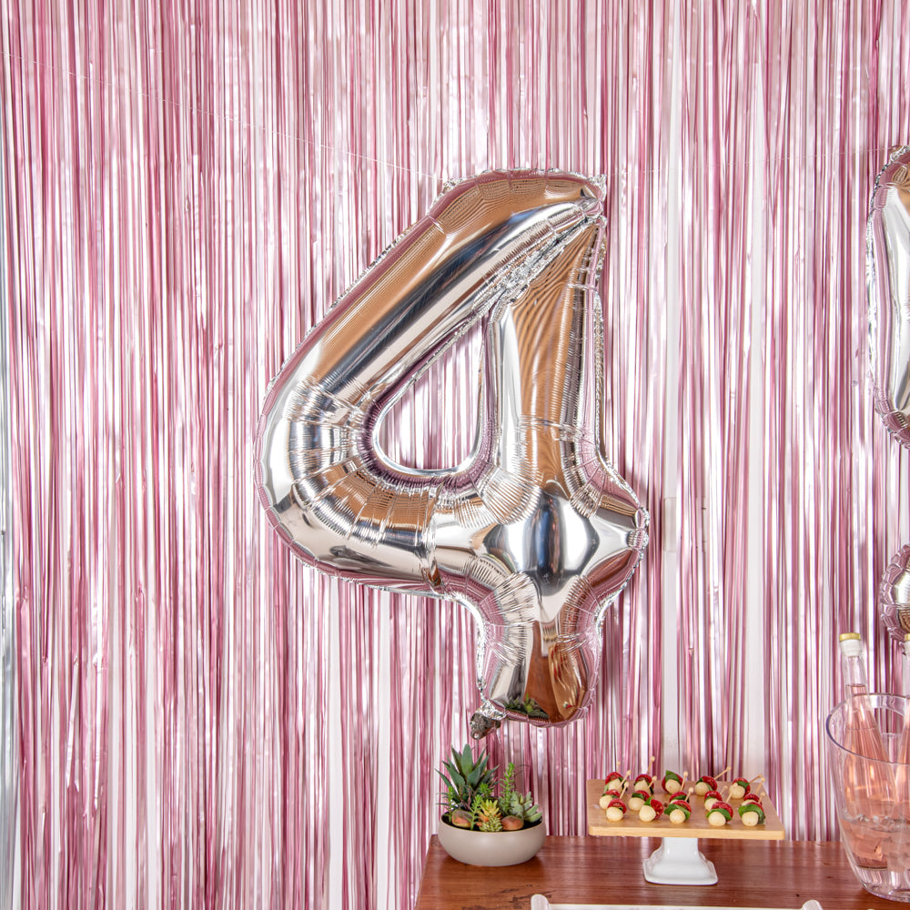 Balloonify Silver Mylar Number 4 Balloon - 40" - 1 count box