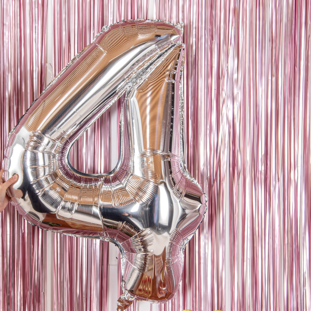 Balloonify Silver Mylar Number 4 Balloon - 40" - 1 count box