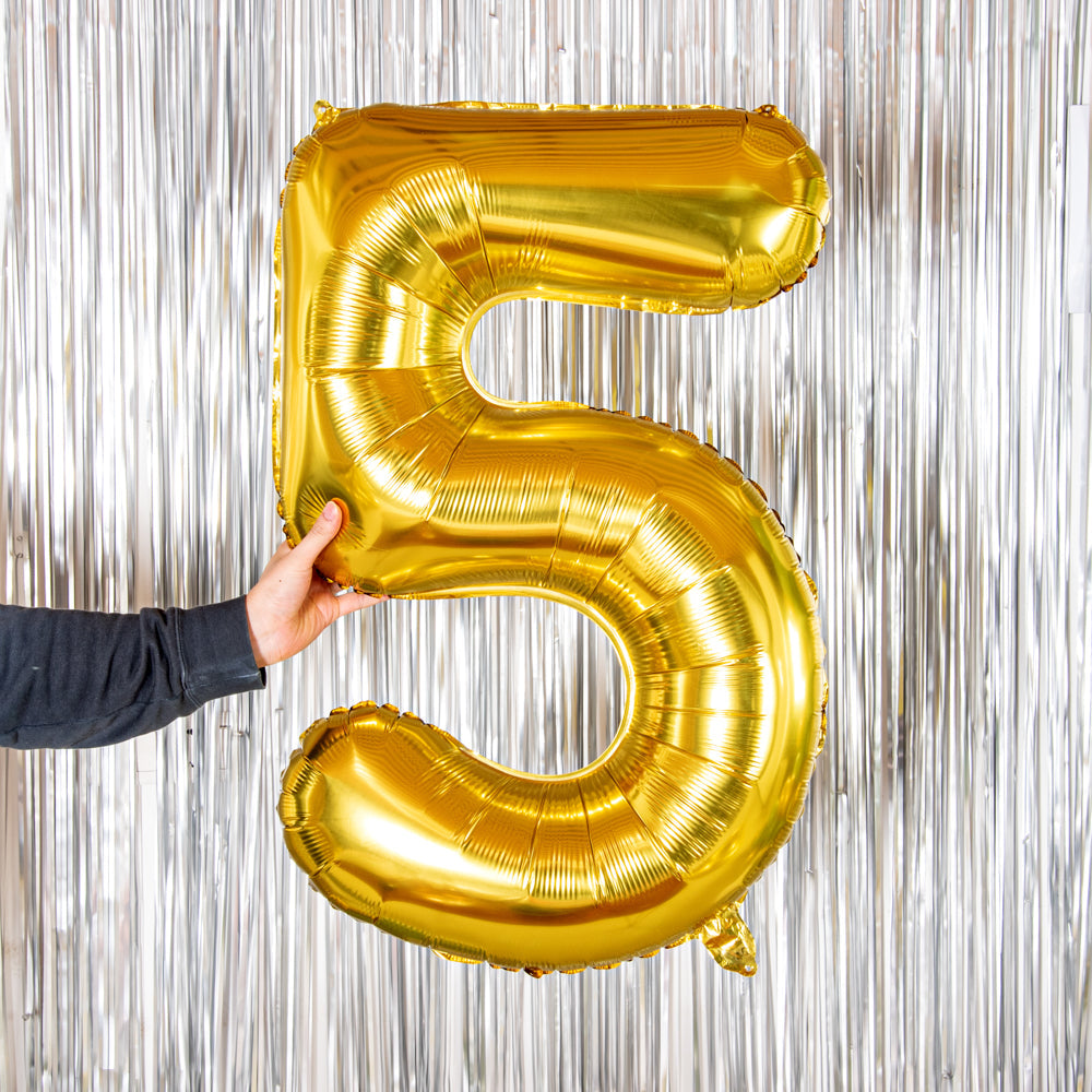 Balloonify Gold Mylar Number 5 Balloon - 40" - 1 count box