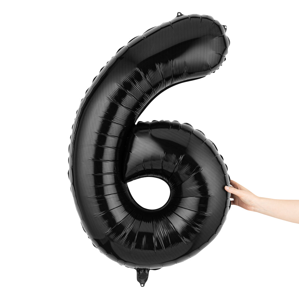 Balloonify Black Mylar Number 6 Balloon - 40" - 1 count box