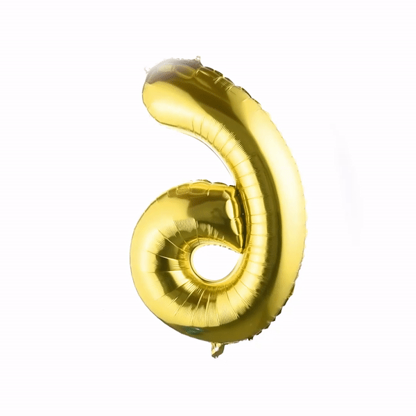 Balloonify Gold Mylar Number 6 Balloon - 40" - 1 count box