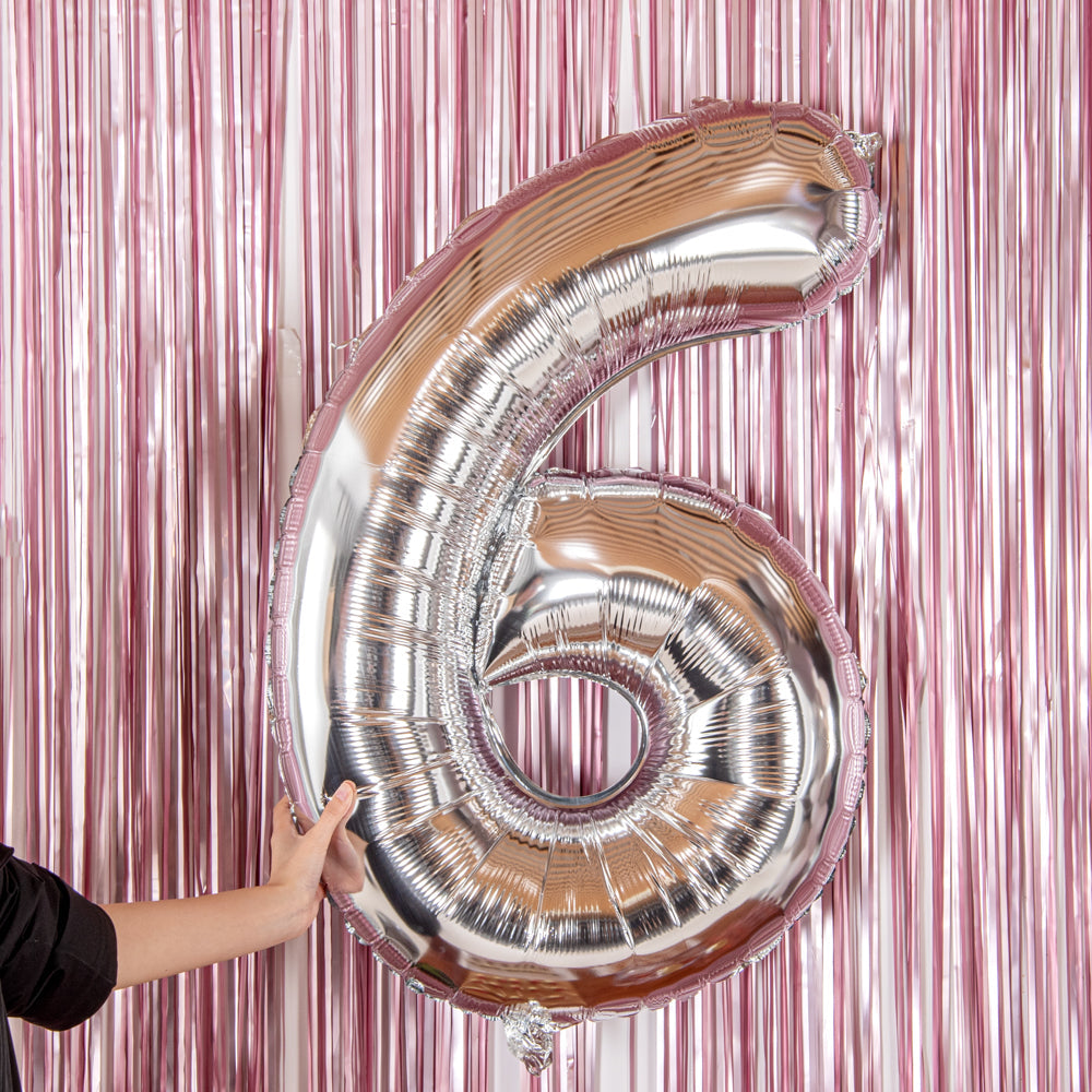 Balloonify Silver Mylar Number 6 Balloon - 40" - 1 count box