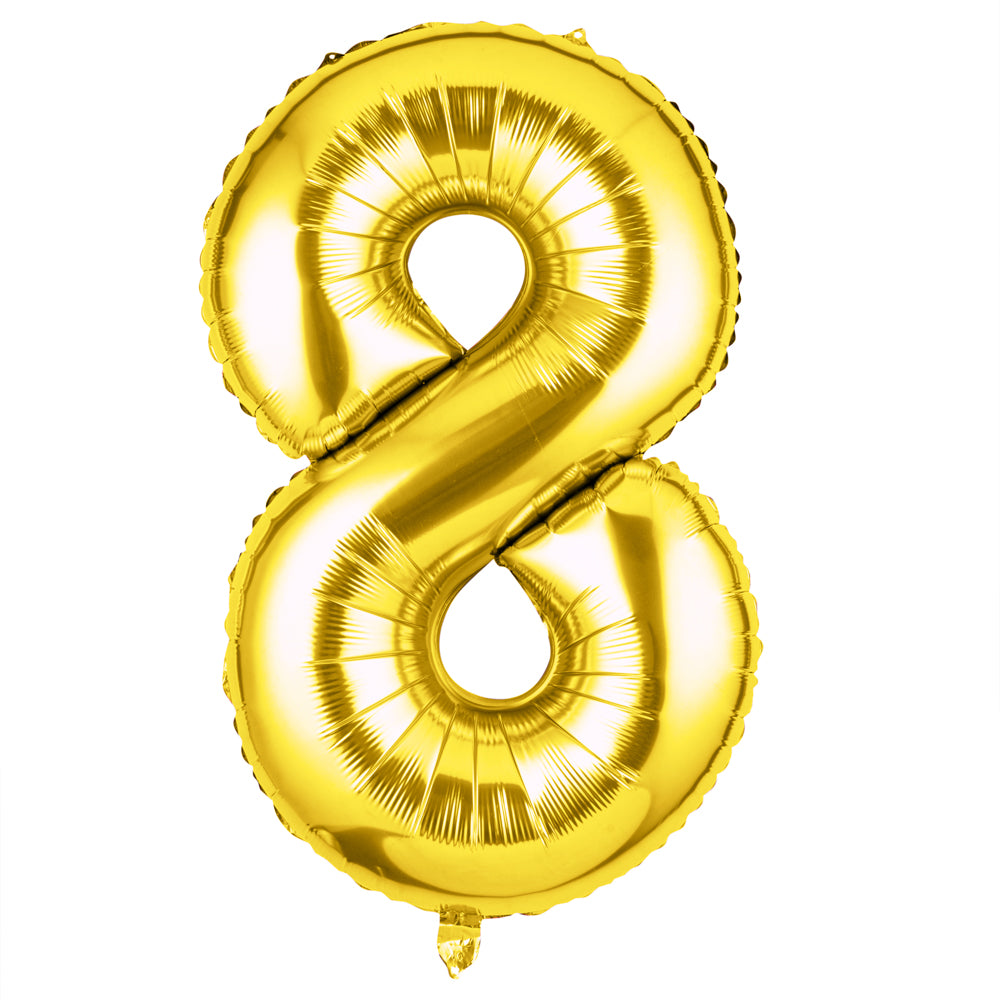Balloonify Gold Mylar Number 8 Balloon - 40" - 1 count box