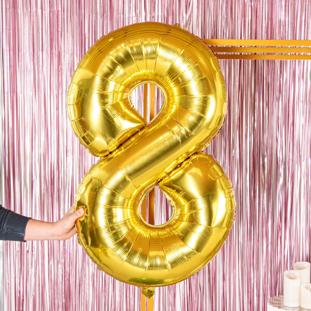 Balloonify Gold Mylar Number 8 Balloon - 40" - 1 count box