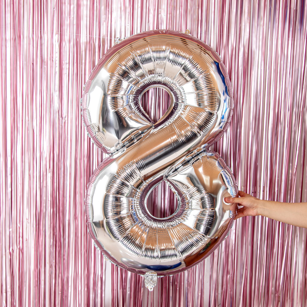 Balloonify Silver Mylar Number 8 Balloon - 40" - 1 count box
