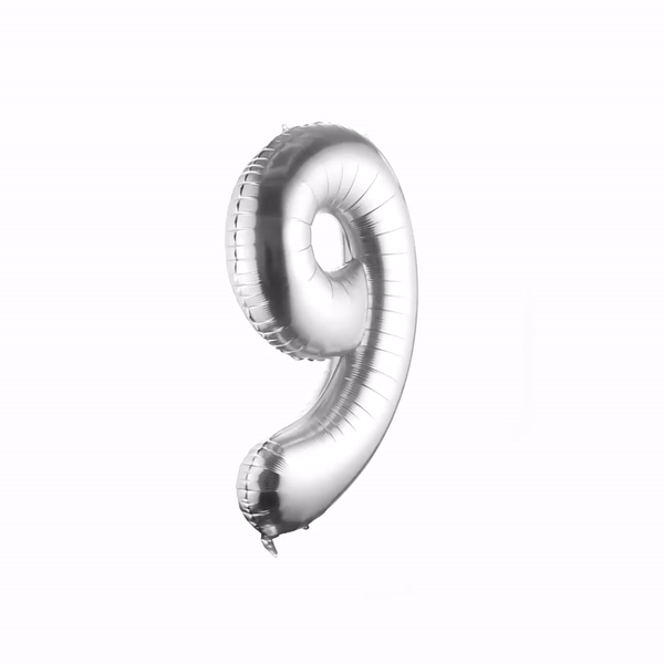 Balloonify Silver Mylar Number 9 Balloon - 40" - 1 count box