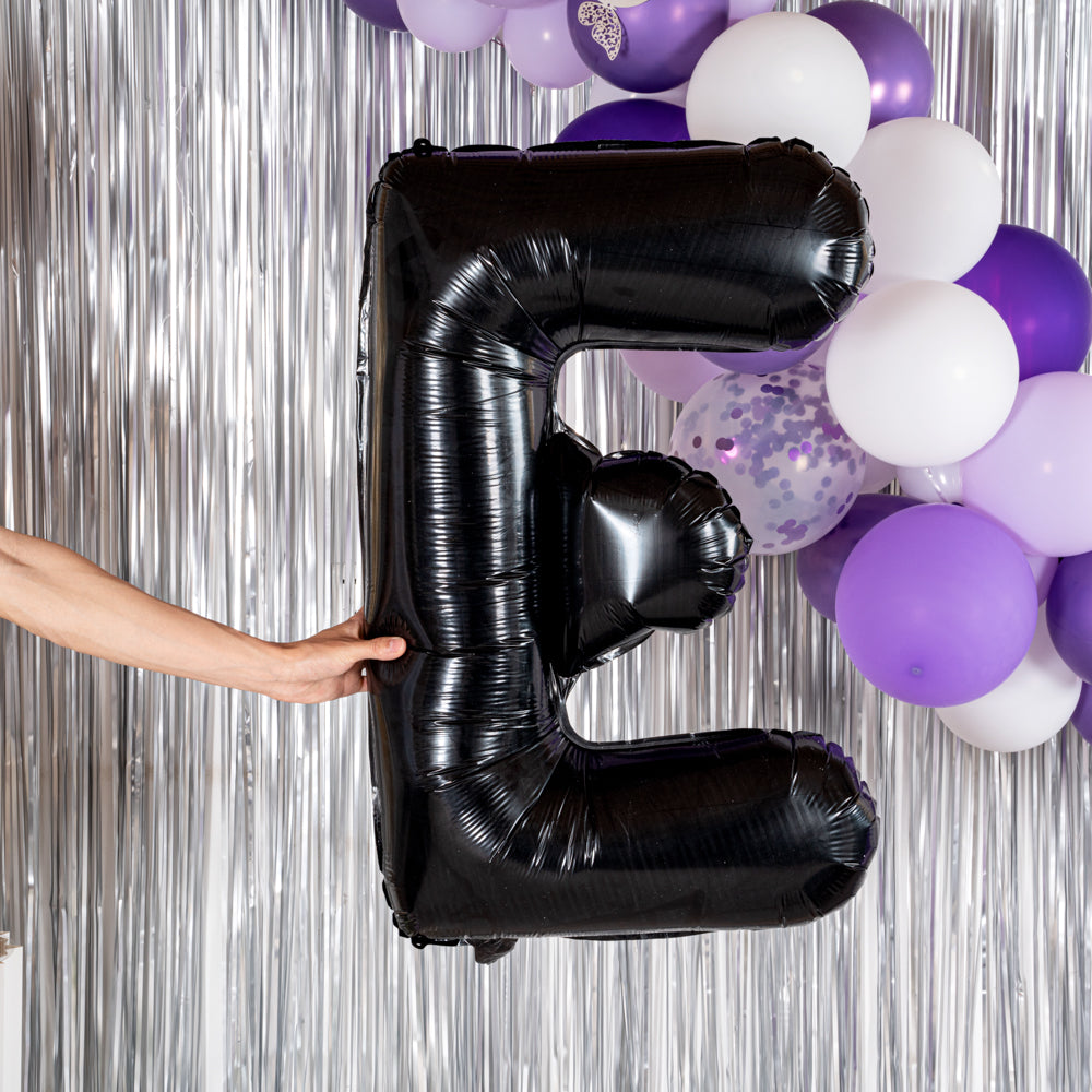 Balloonify Black Mylar Letter E Balloon - 40" - 1 count box