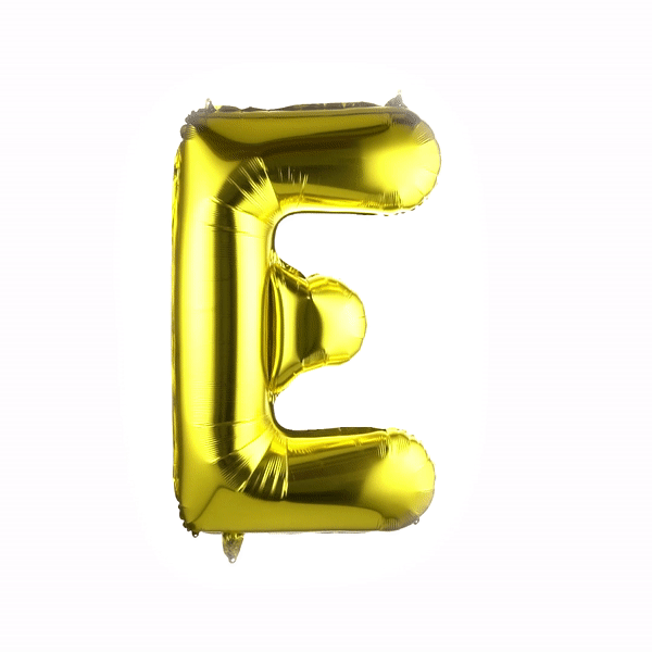 Balloonify Gold Mylar Letter E Balloon - 40" - 1 count box
