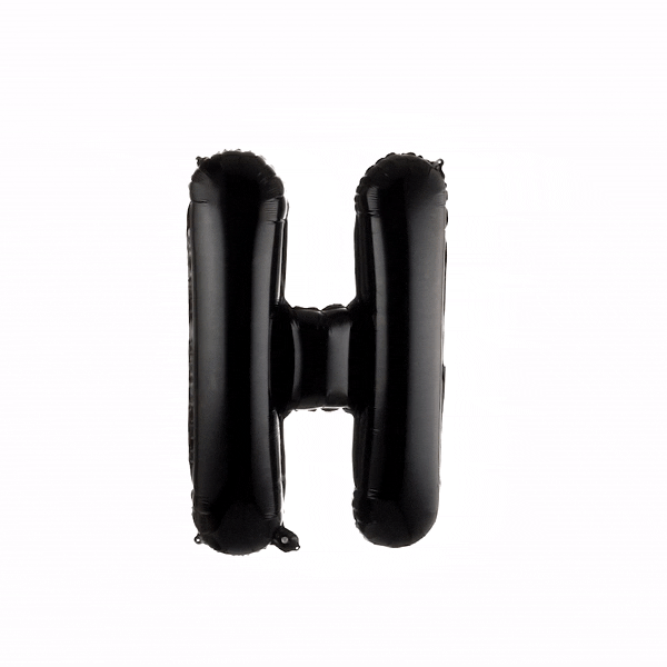 Balloonify Black Mylar Letter H Balloon - 40" - 1 count box