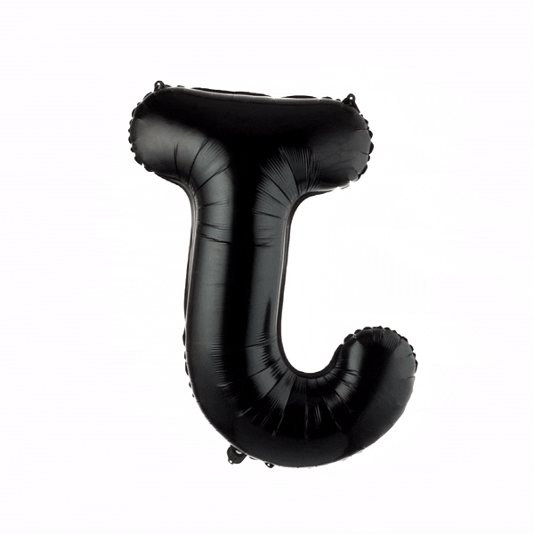 Balloonify Black Mylar Letter J Balloon - 40" - 1 count box