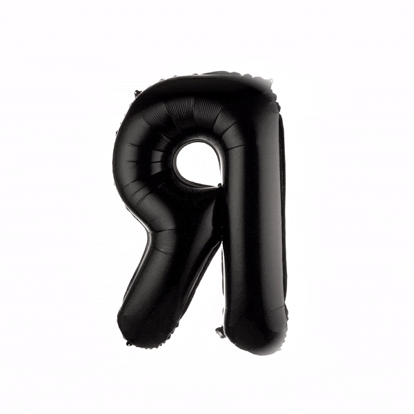 Balloonify Black Mylar Letter R Balloon - 40" - 1 count box