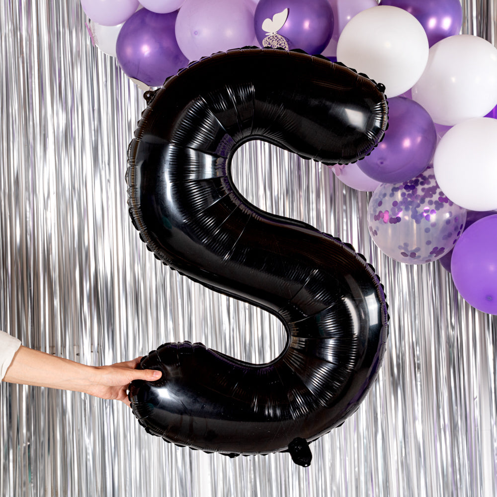 Balloonify Black Mylar Letter S Balloon - 40" - 1 count box