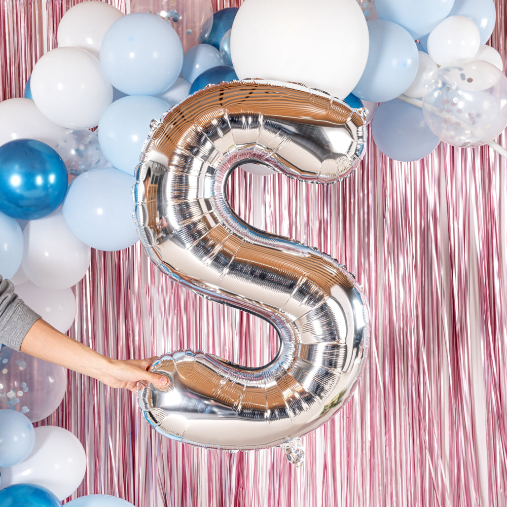 Balloonify Silver Mylar Letter S Balloon - 40" - 1 count box