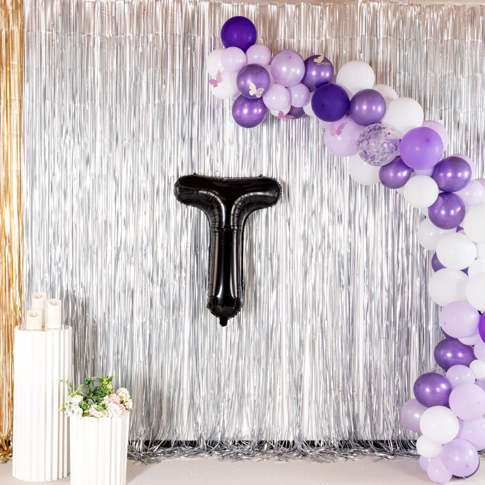 Balloonify Black Mylar Letter T Balloon - 40" - 1 count box