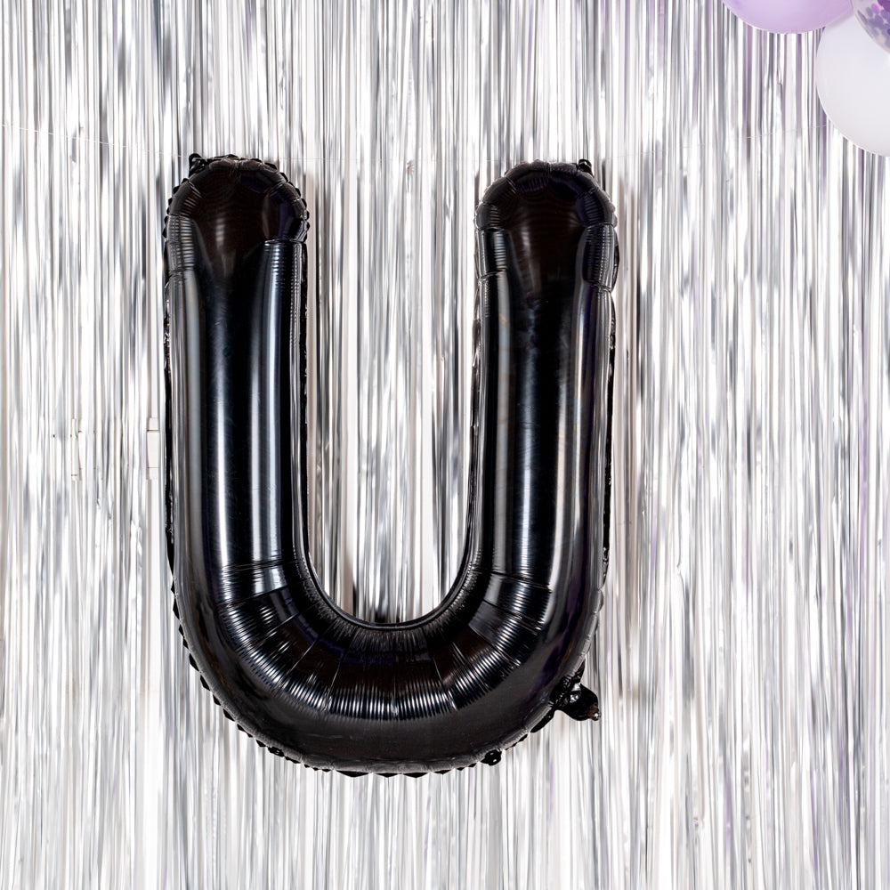 Balloonify Black Mylar Letter U Balloon - 40" - 1 count box