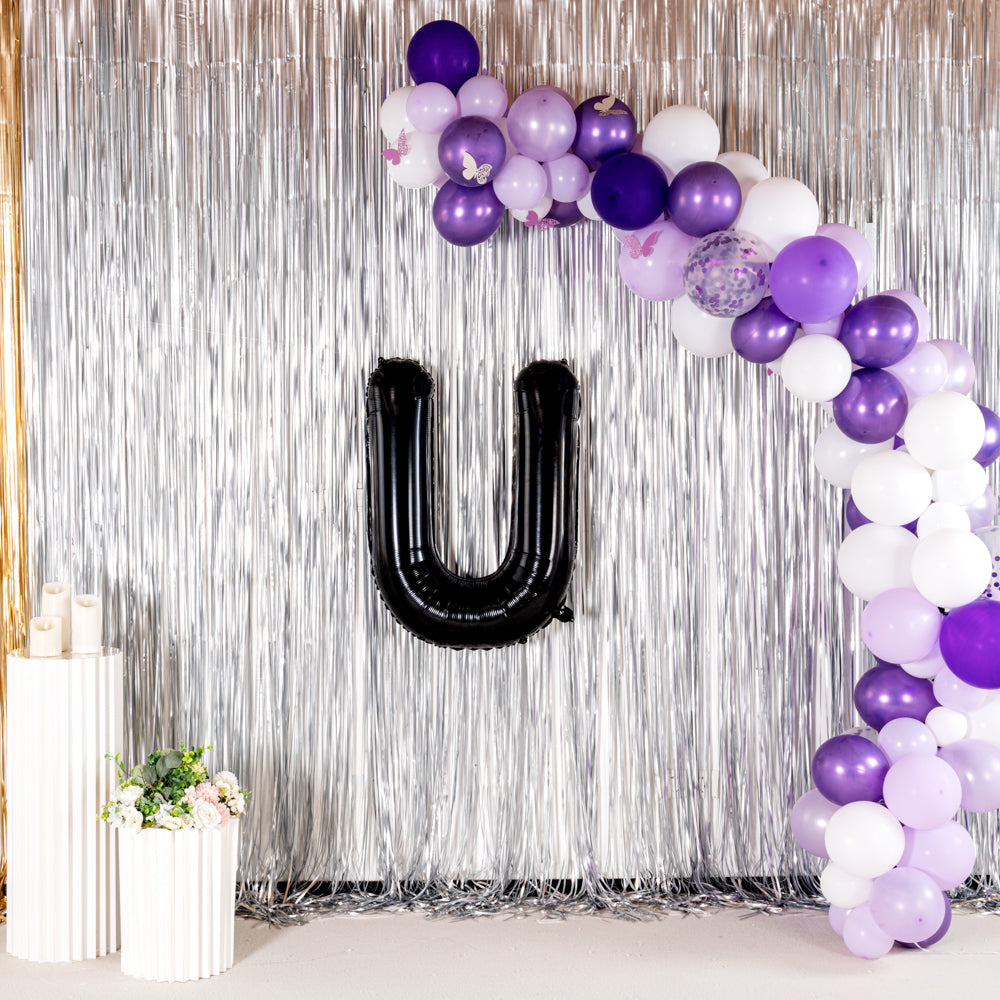 Balloonify Black Mylar Letter U Balloon - 40" - 1 count box