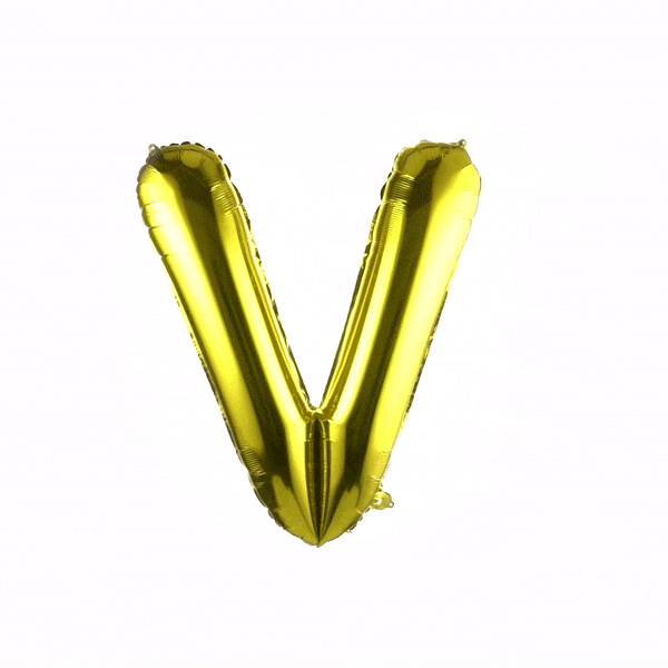Balloonify Gold Mylar Letter V Balloon - 40" - 1 count box