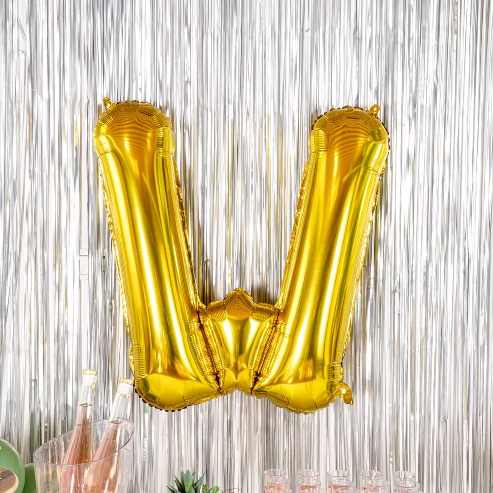Balloonify Gold Mylar Letter W Balloon - 40" - 1 count box