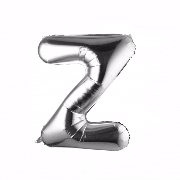 Balloonify Silver Mylar Letter Z Balloon - 40" - 1 count box