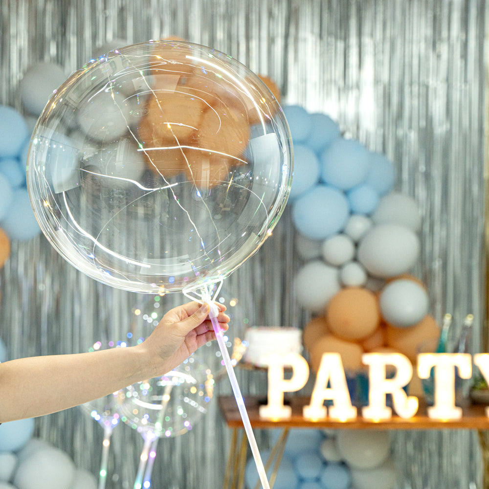 Balloonify Colorful LED Bobo Balloon - with String Light - 24" - 10 count box