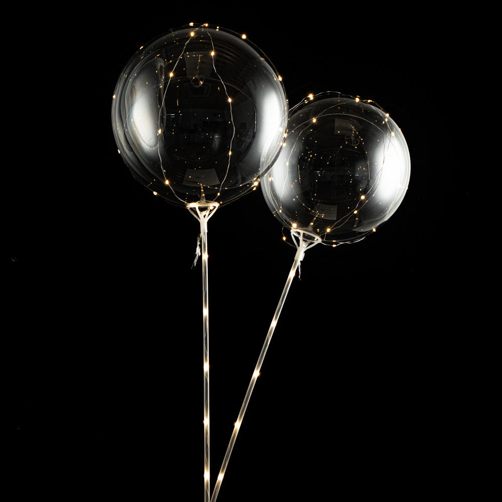 Balloonify Gold LED Bobo Balloon - with String Light - 24" - 10 count box