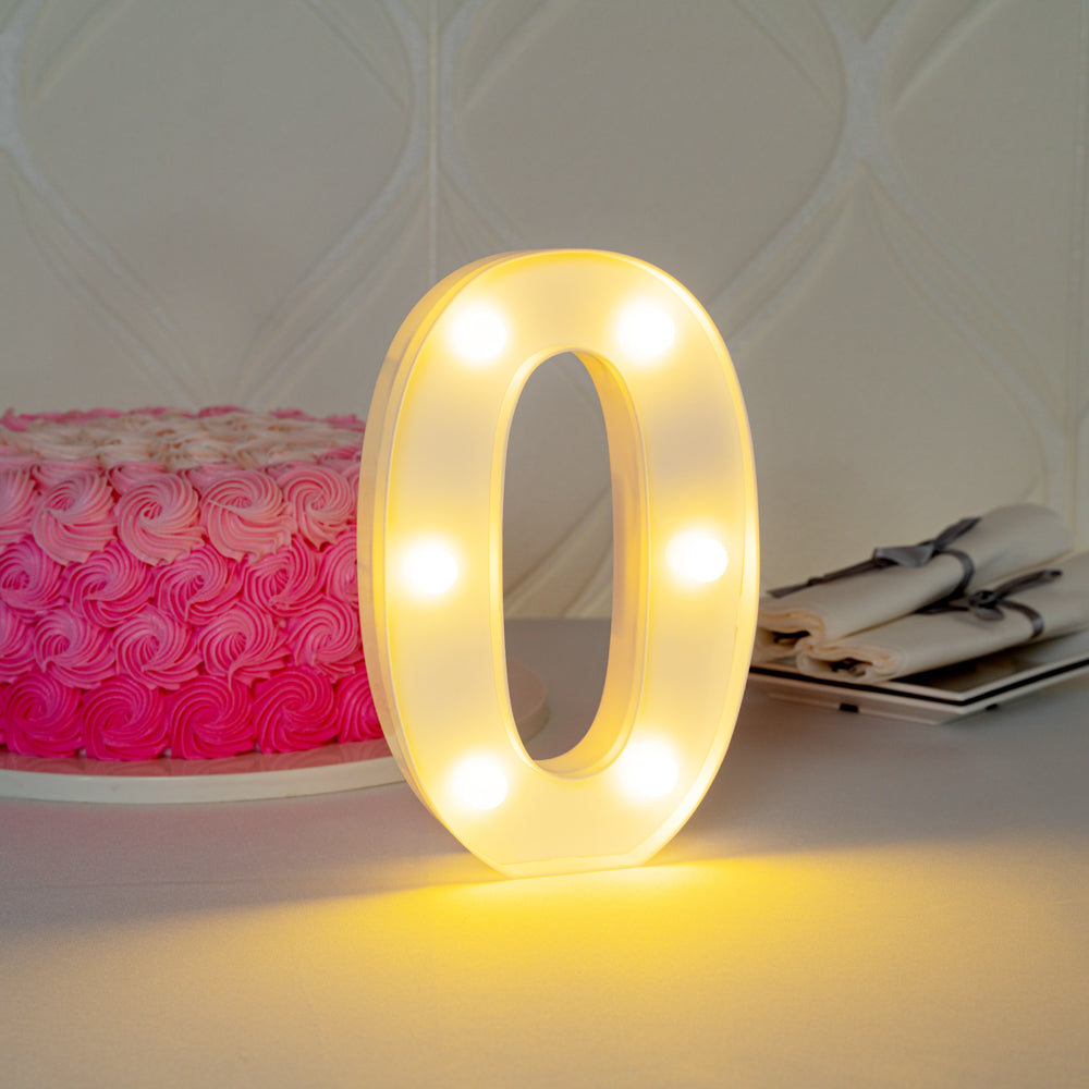 Illumify White LED Marquee Number 0 Sign - 8 3/4" - 1 count box