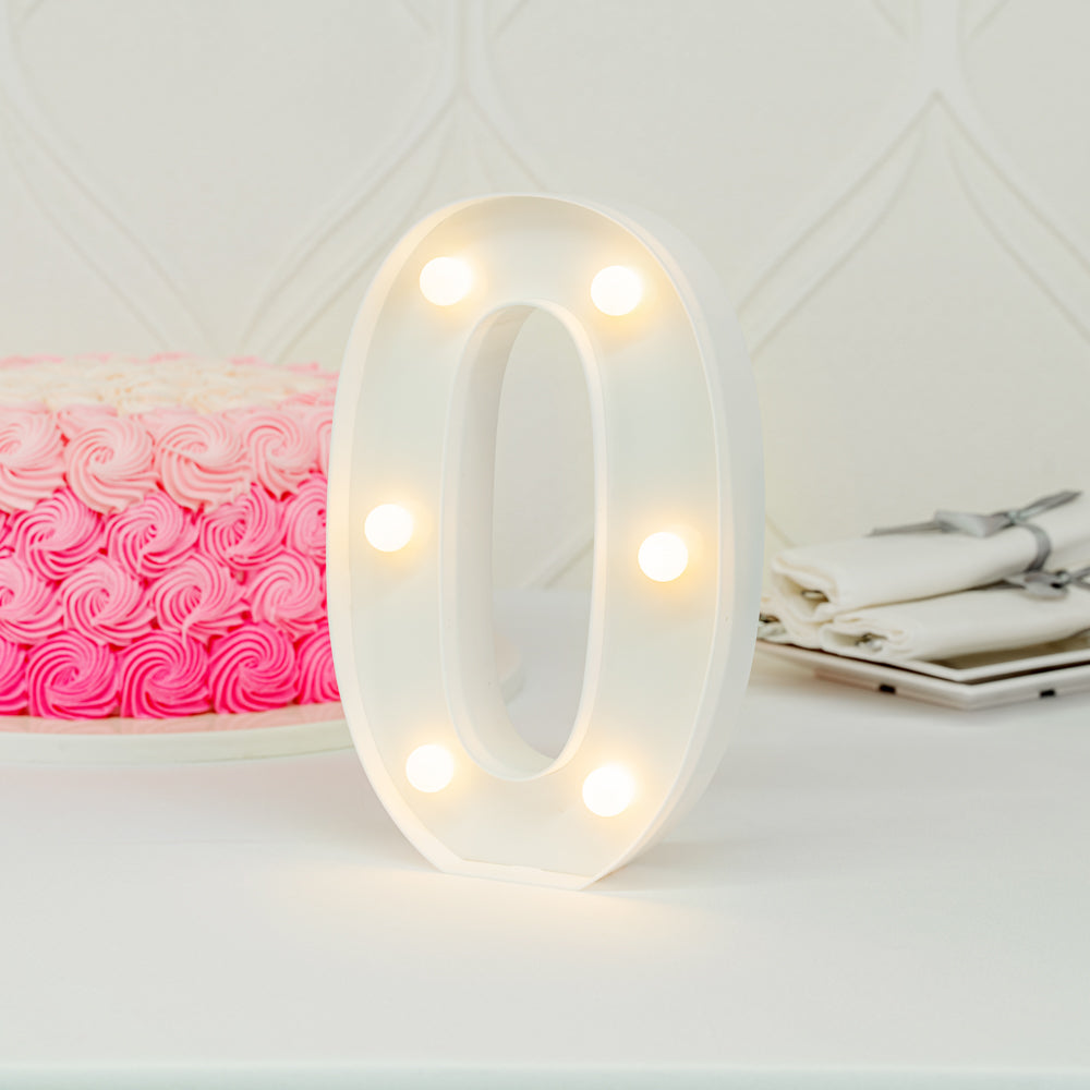 Illumify White LED Marquee Number 0 Sign - 8 3/4" - 1 count box