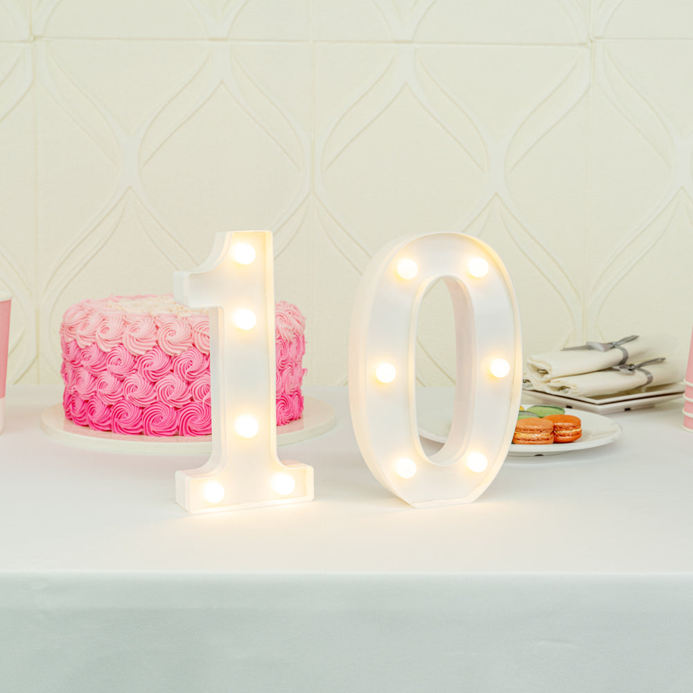 Illumify White LED Marquee Number 0 Sign - 8 3/4" - 1 count box