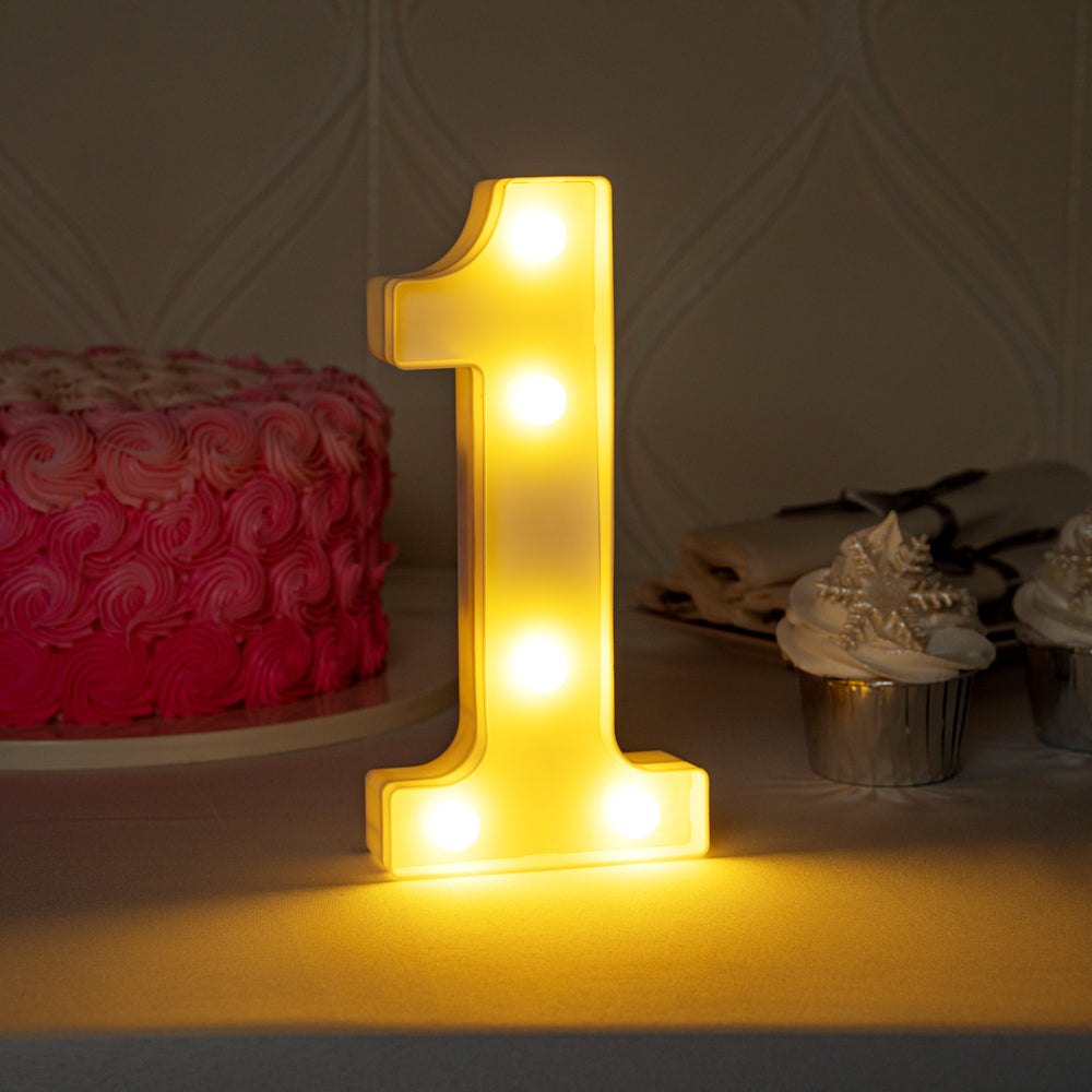 Illumify White LED Marquee Number 1 Sign - 8 3/4" - 1 count box