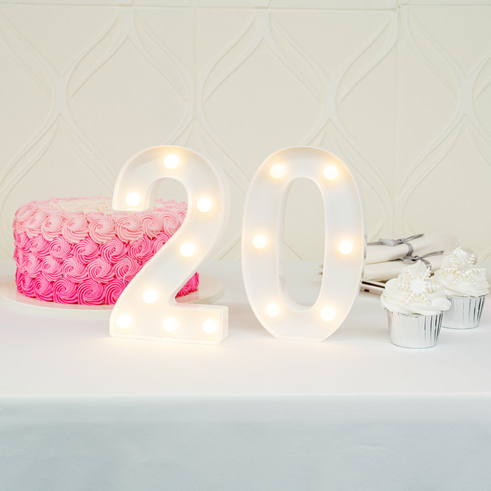 Illumify White LED Marquee Number 2 Sign - 8 3/4" - 1 count box
