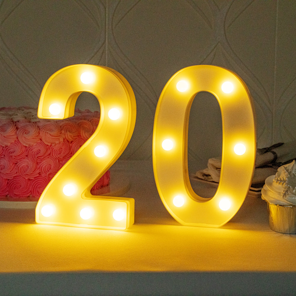 Illumify White LED Marquee Number 2 Sign - 8 3/4" - 1 count box