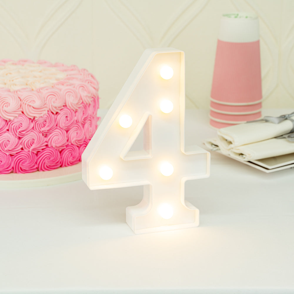 Illumify White LED Marquee Number 4 Sign - 8 3/4" - 1 count box