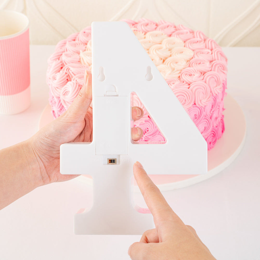 Illumify White LED Marquee Number 4 Sign - 8 3/4" - 1 count box