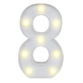 Illumify White LED Marquee Number 8 Sign - 8 3/4" - 1 count box