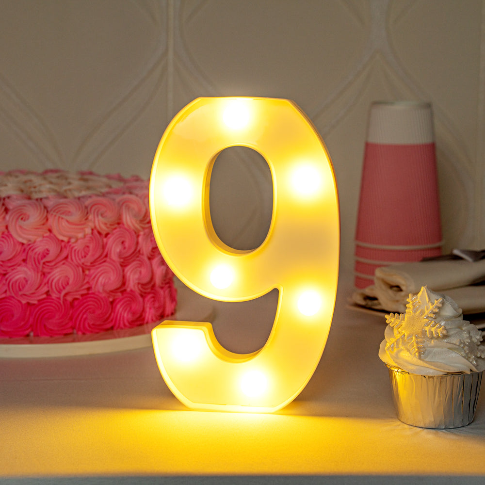 Illumify White LED Marquee Number 9 Sign - 8 3/4" - 1 count box