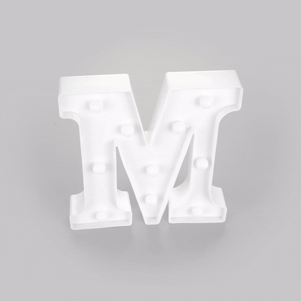 Illumify White LED Marquee Letter M Sign - 8 3/4" - 1 count box