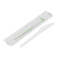 Basic Nature White CPLA Plastic Knife - Compostable Wrapper, Heat-Resistant - 6 1/2" - 250 count box