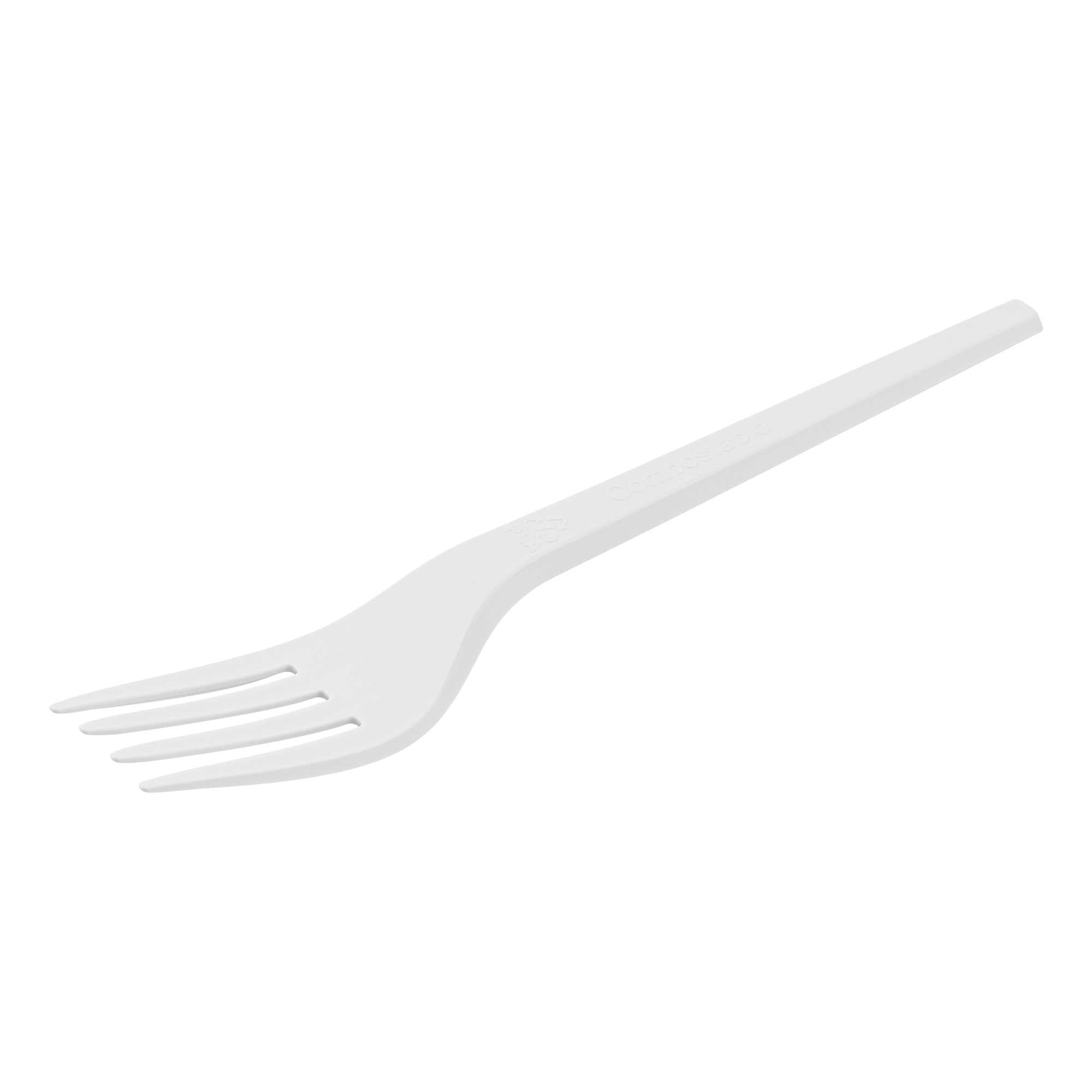 Basic Nature White CPLA Plastic Fork - Compostable Wrapper, Heat-Resistant - 6 1/2" - 250 count box