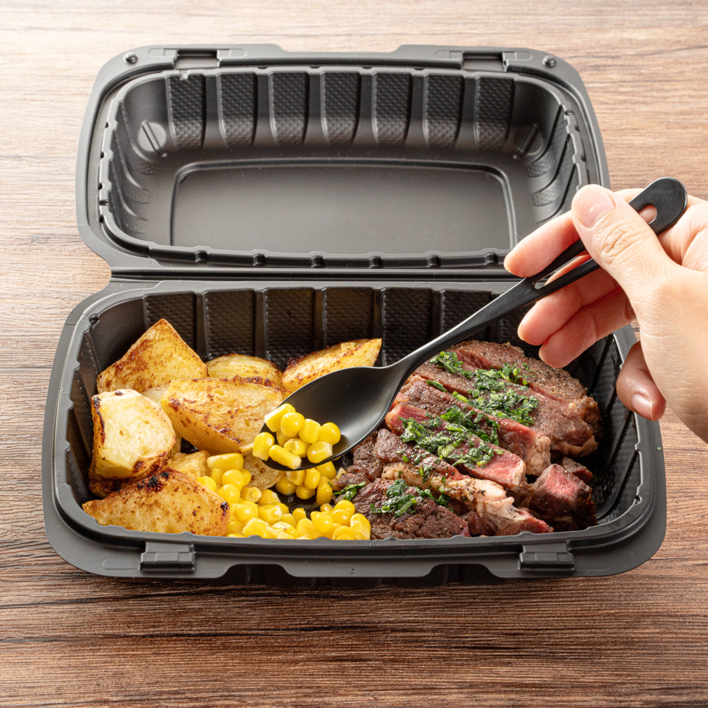 Basic Nature Black CPLA Plastic Cutlery Set - Heat-Resistant, Compostable - 7 1/2" - 290 count box
