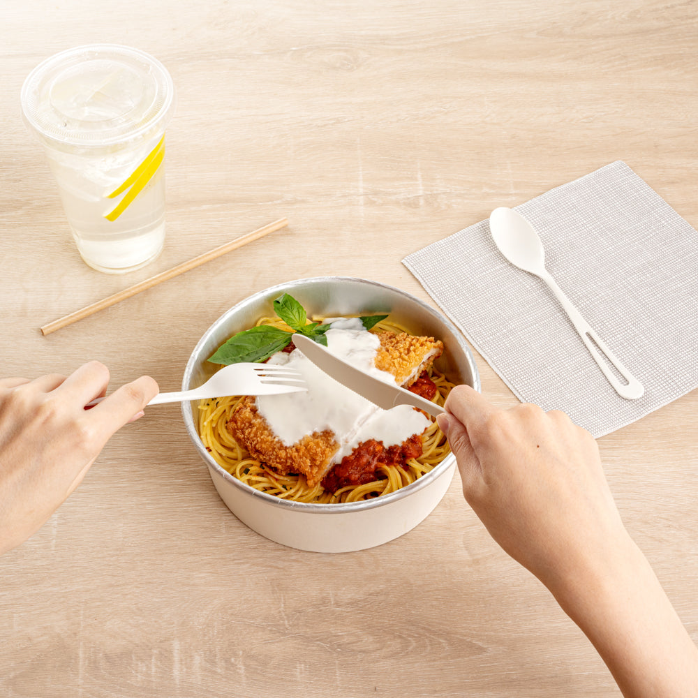Basic Nature White CPLA Plastic Cutlery Set - Heat-Resistant, Compostable - 7 1/2" - 290 count box
