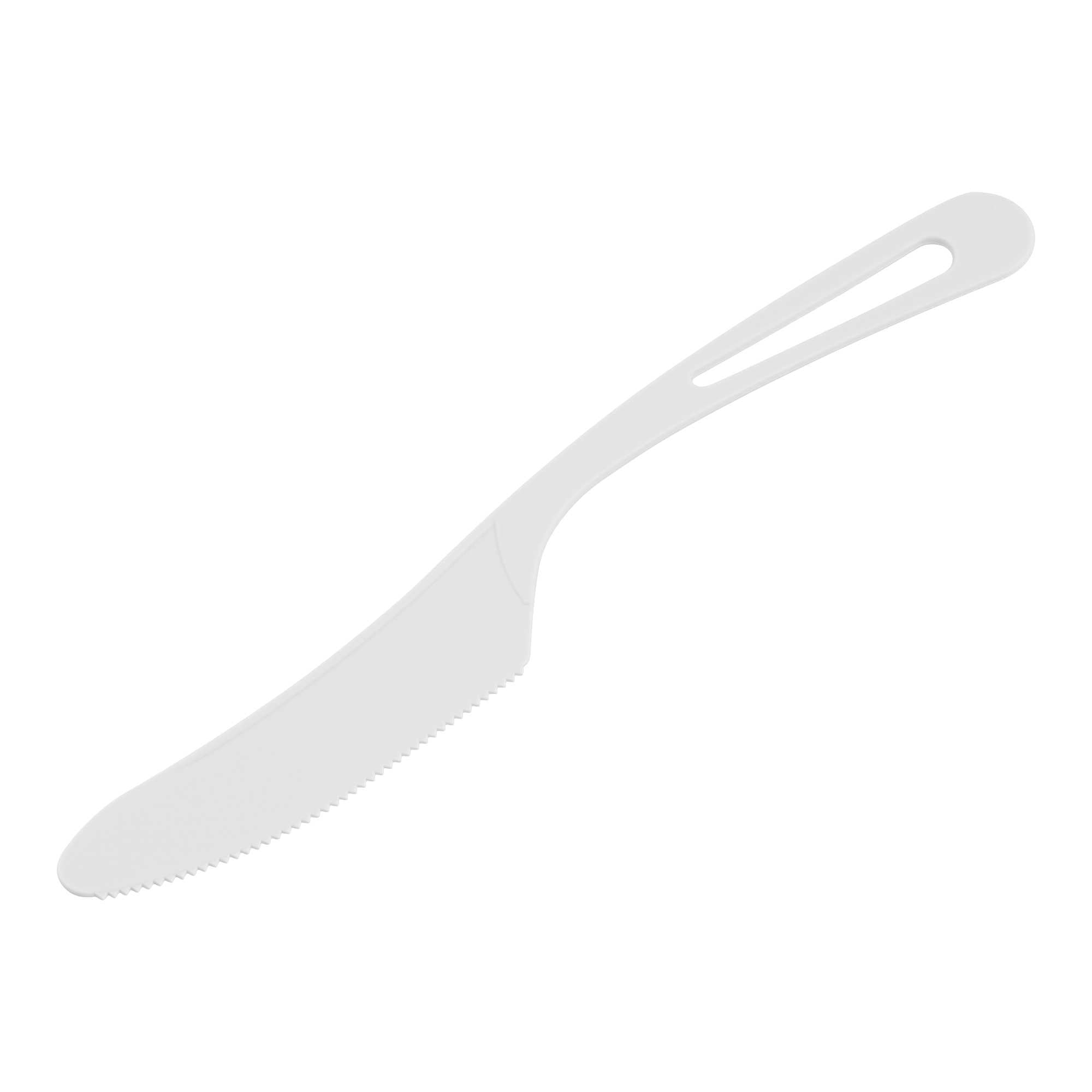 Basic Nature White CPLA Plastic Knife - Compostable Wrapper, Heat-Resistant - 7 1/2" - 250 count box