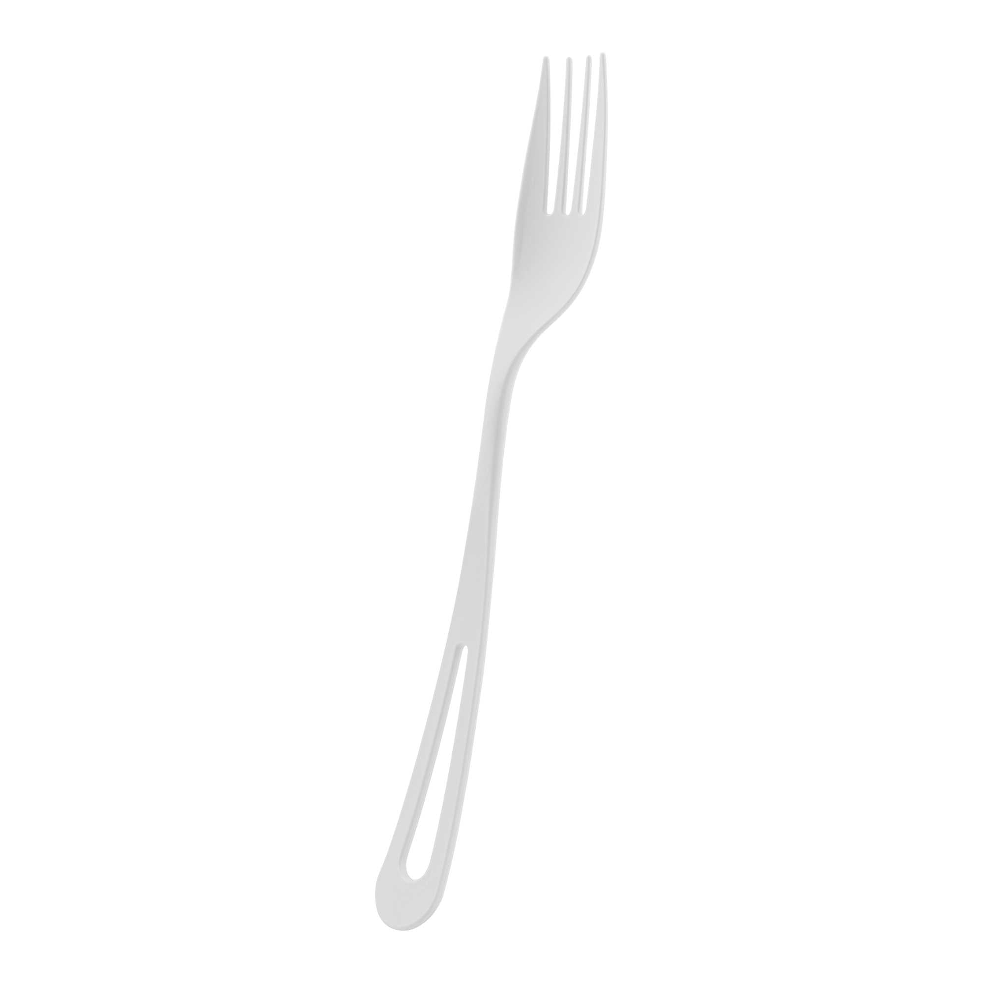 Basic Nature White CPLA Plastic Fork - Compostable Wrapper, Heat-Resistant - 7 1/2" - 250 count box