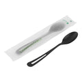 Basic Nature Black CPLA Plastic Spoon - Compostable Wrapper, Heat-Resistant - 7 1/2" - 250 count box
