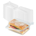 Tamper Tek Rectangle Clear Plastic Sandwich Container - with Lid, Tamper-Evident - 6" x 4 1/2" x 2 1/4" - 100 count box