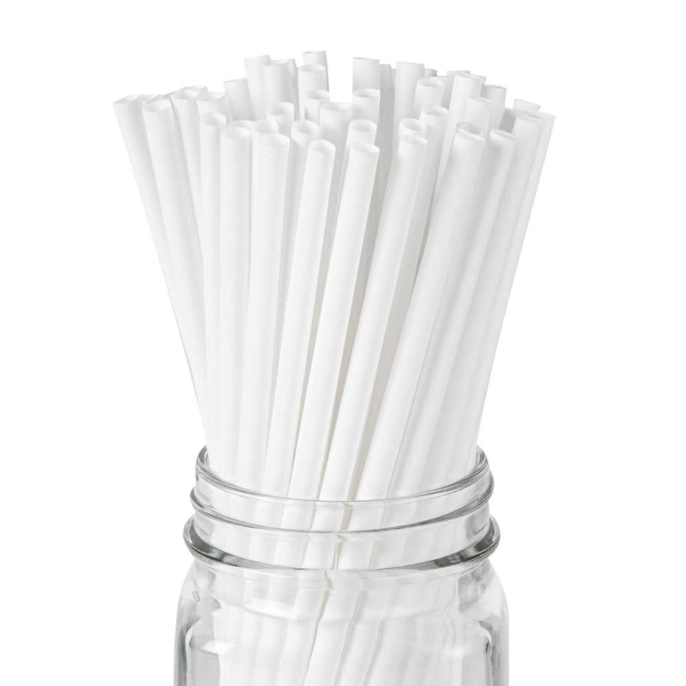 Basic Nature White PLA / PBAT Plastic Straw - Compostable - 8 1/4" - 2000 count box