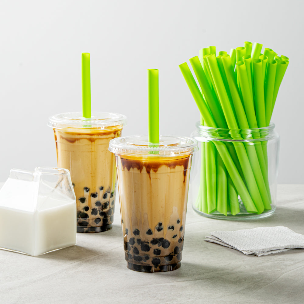 Basic Nature Green PLA / PBAT Plastic Boba Straw - Compostable - 9" - 2000 count box